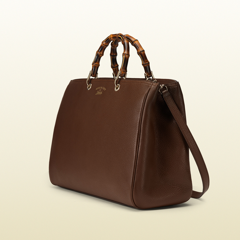 Bamboo shopper leather tote