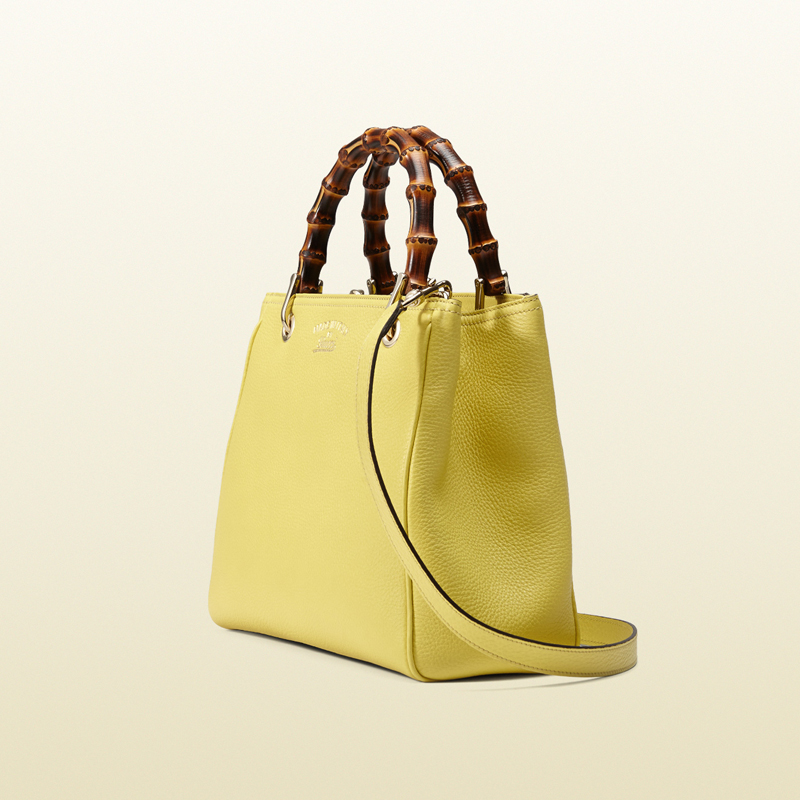 Bamboo shopper leather tote