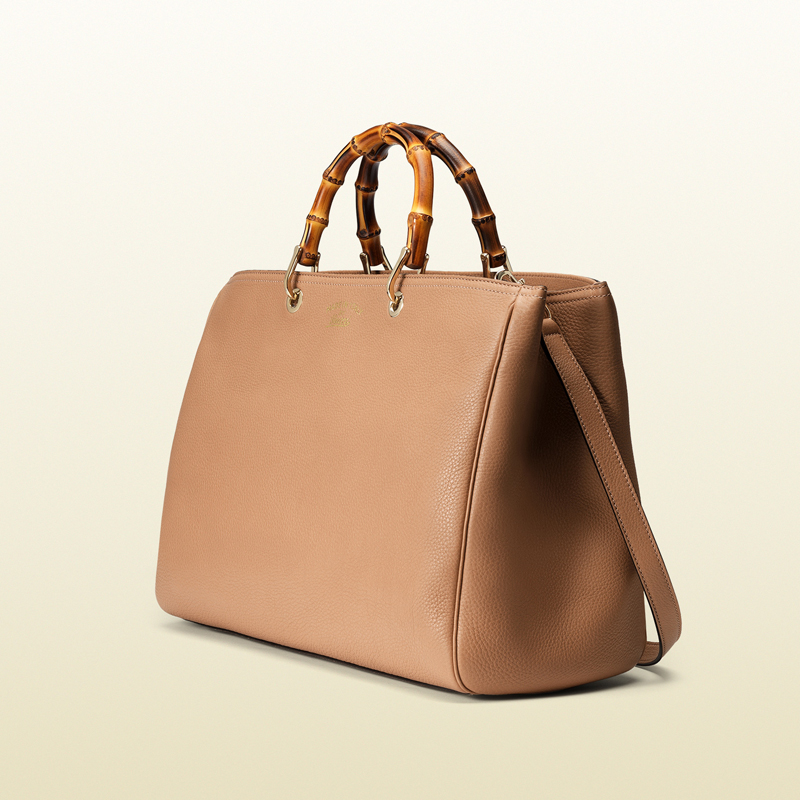 Bamboo shopper leather tote