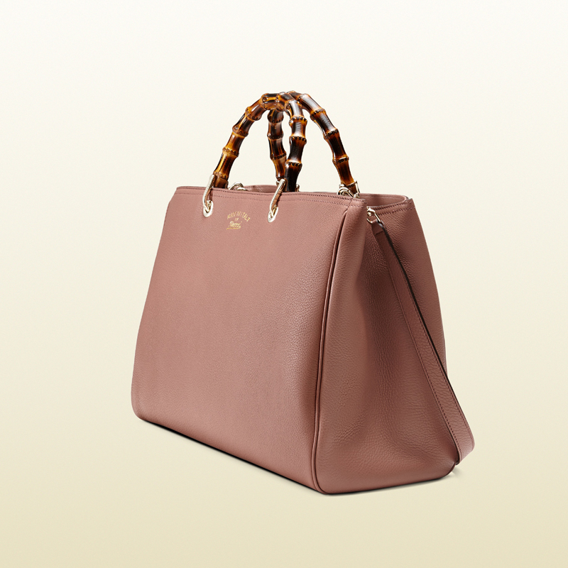 Bamboo shopper leather tote