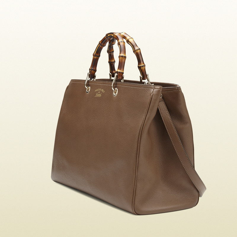 Bamboo shopper leather tote