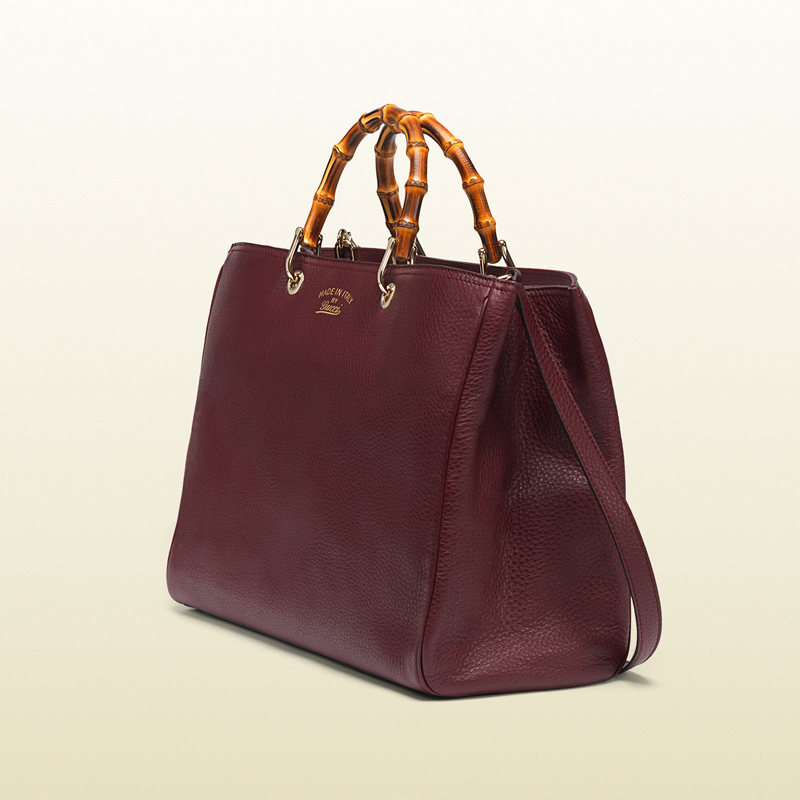 Bamboo shopper leather tote