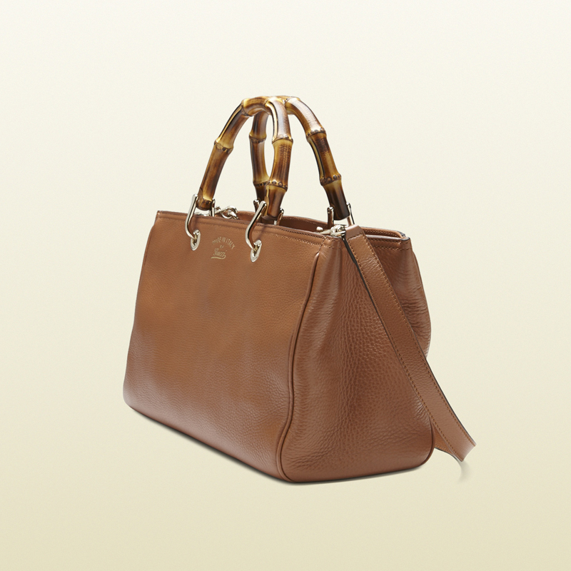 Bamboo shopper leather tote