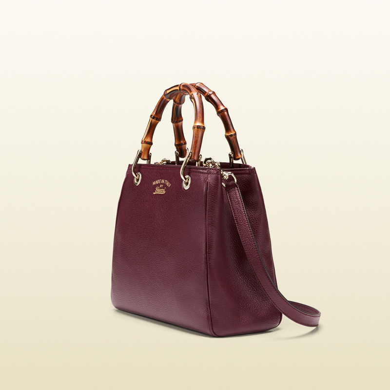 Bamboo shopper leather tote