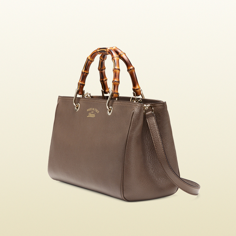 Bamboo shopper leather tote