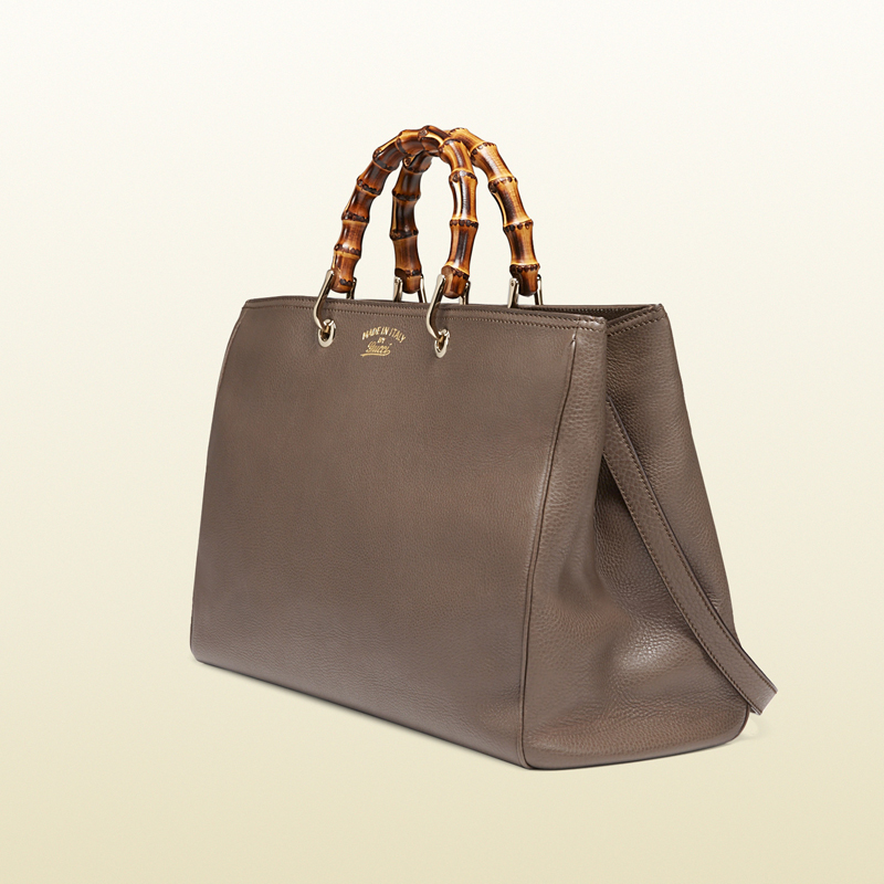 Bamboo shopper leather tote