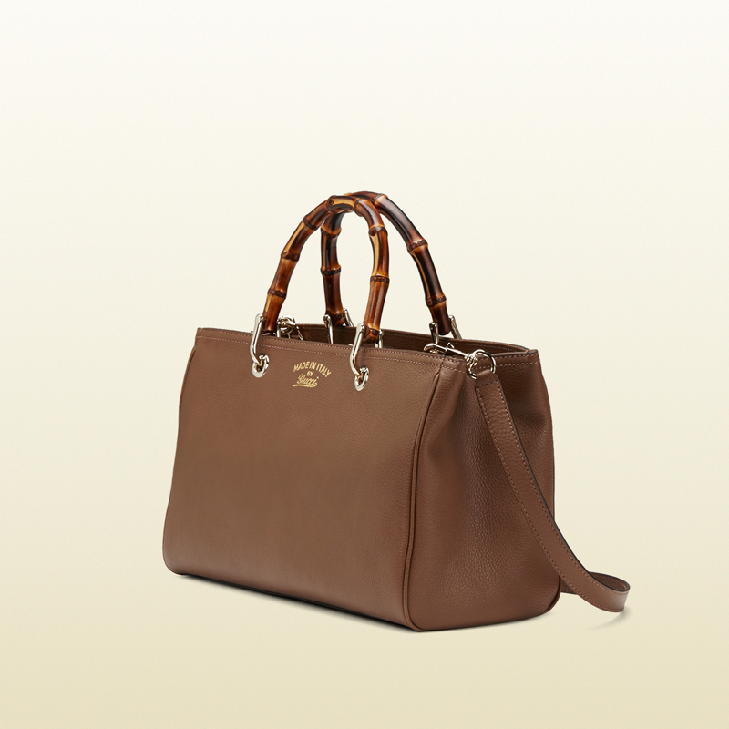 Bamboo shopper leather tote