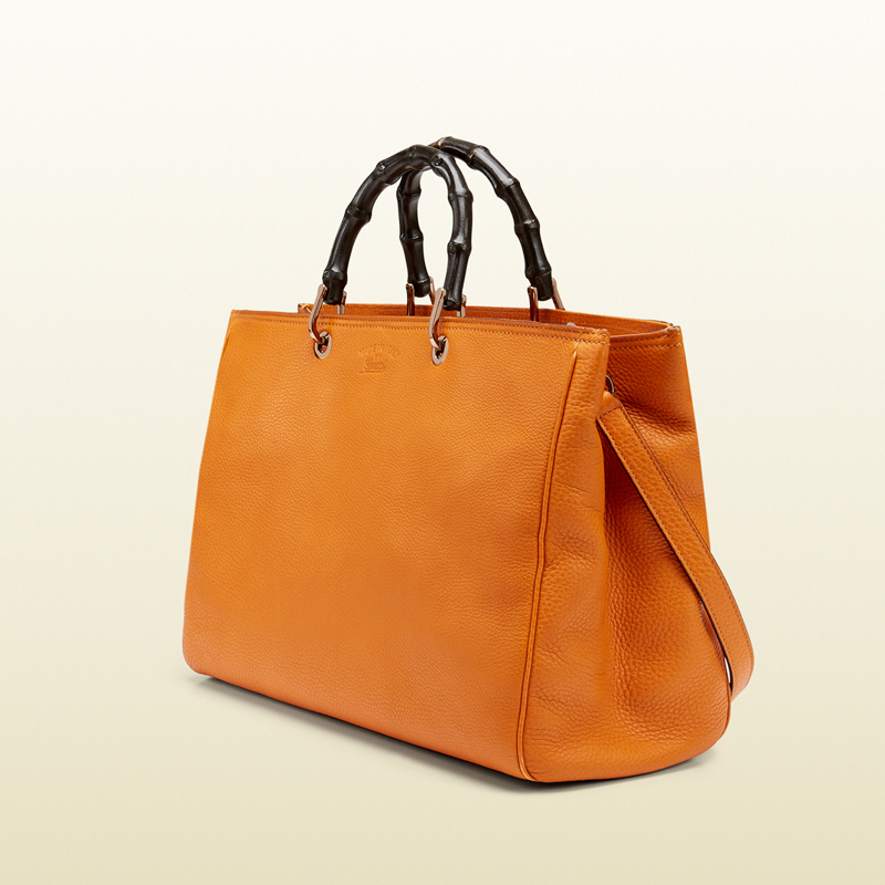 Bamboo shopper leather tote