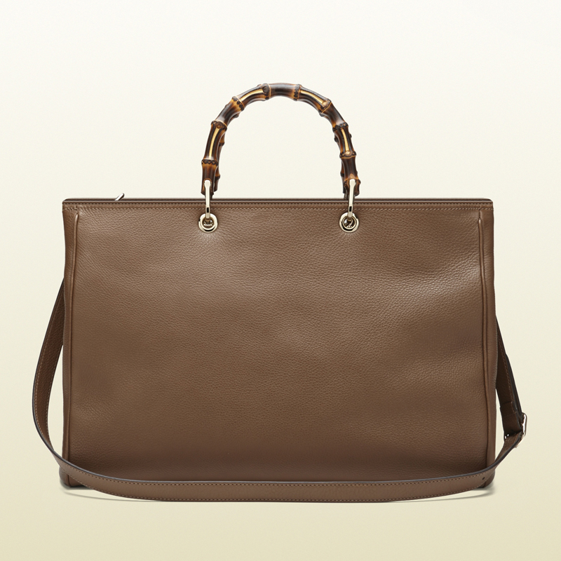 Bamboo shopper leather tote