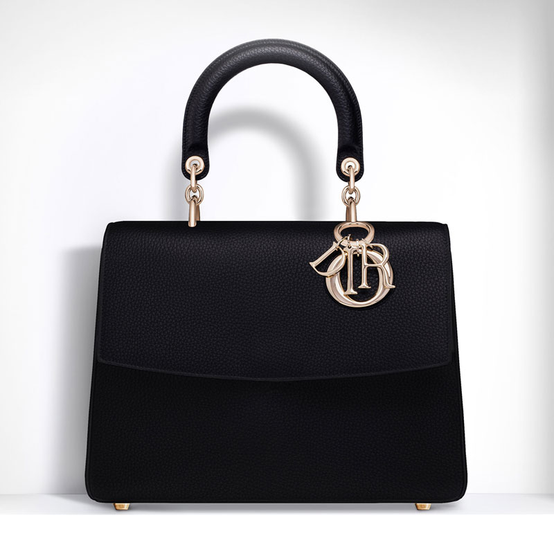 Be Dior flap bag in black bullcalf leather