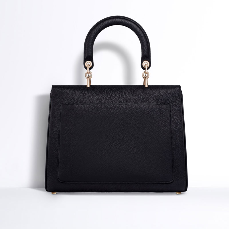 Be Dior flap bag in black bullcalf leather