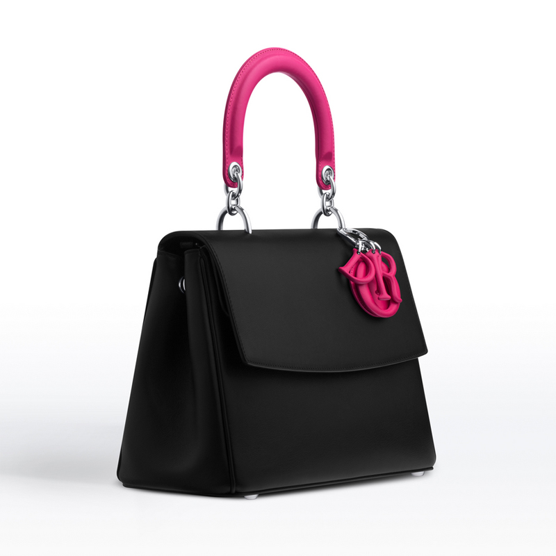 Be Dior flap bag in smooth black calfskin