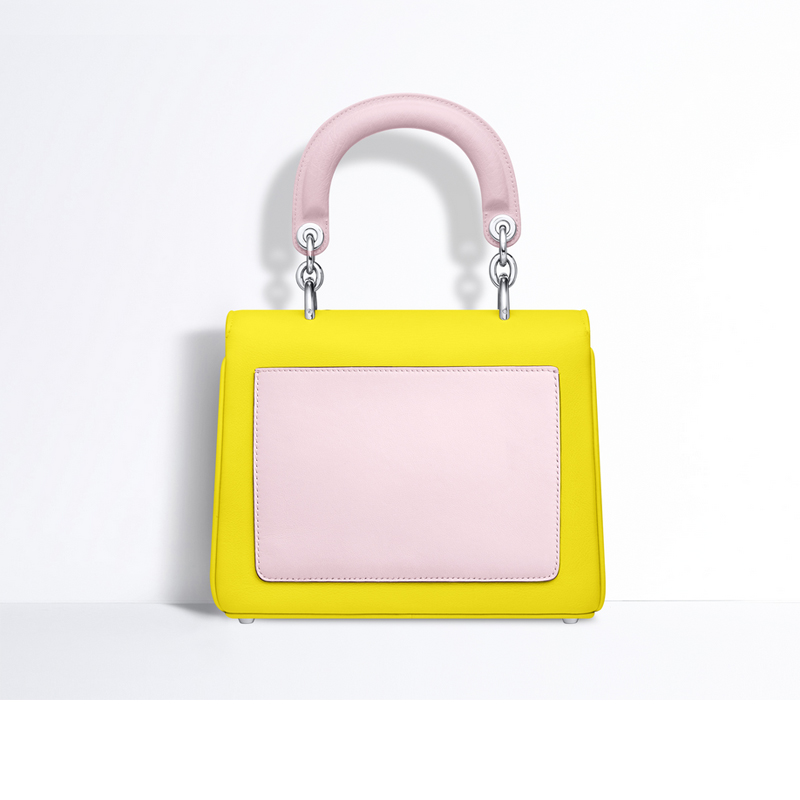 Be Dior flap bag in smooth bright yellow calfskin