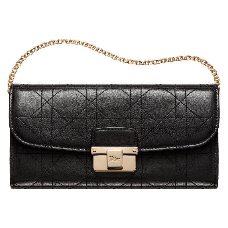 Black leather Diorling Rendez-vous wallet