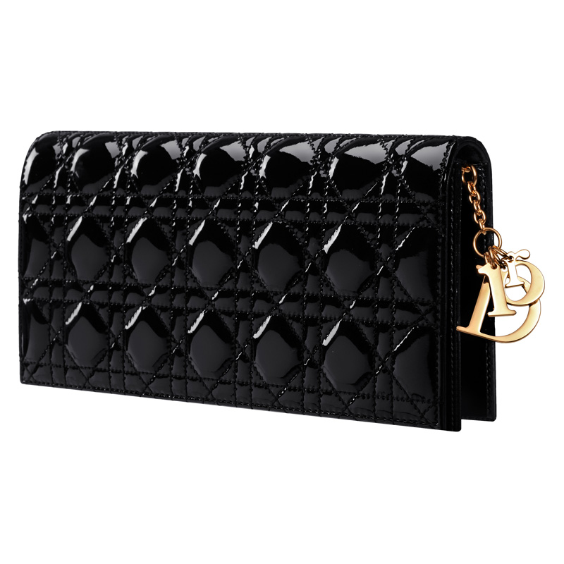 Black patent-leather Dior Evening pouch