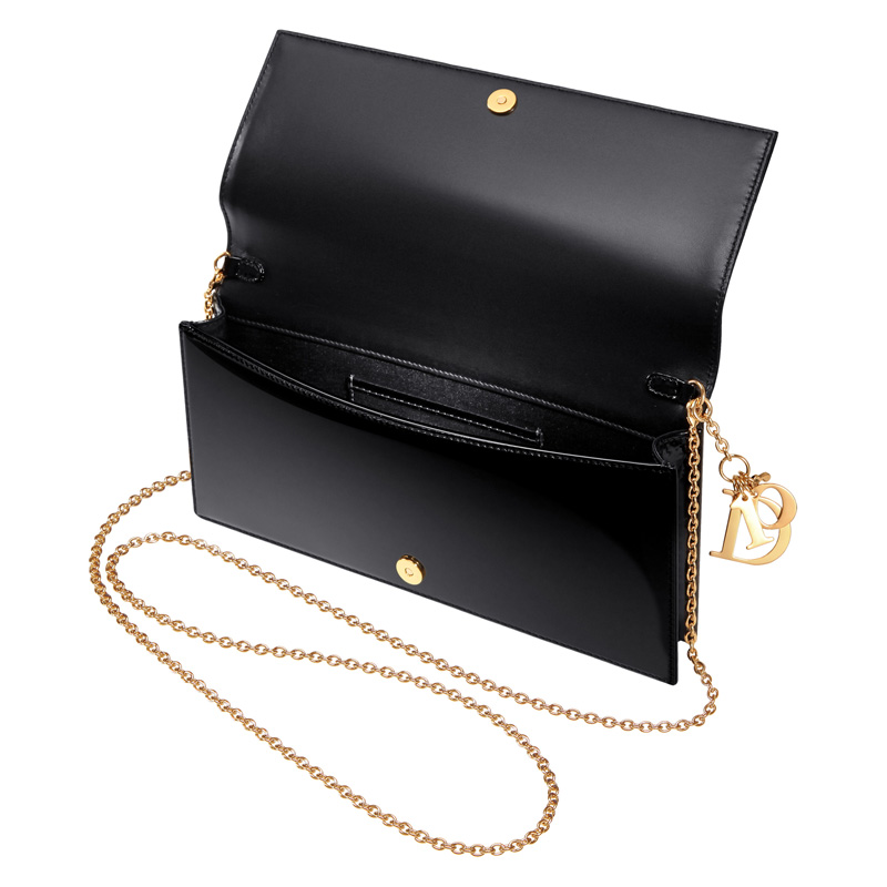 Black patent-leather Dior Evening pouch