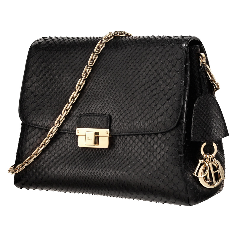 Black python Diorling bag