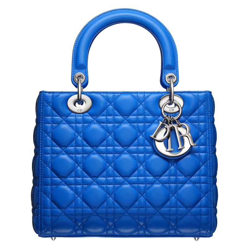 Bleu Persan leather Lady Dior bag