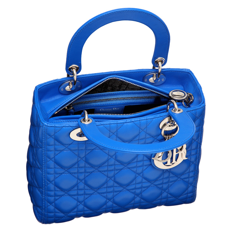 Bleu Persan leather Lady Dior bag