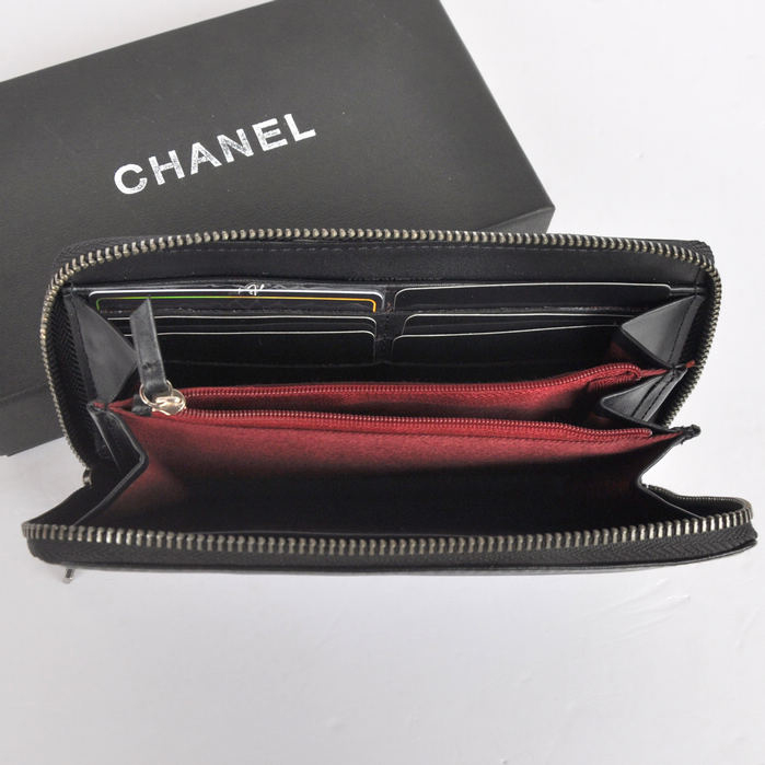 Boy Chanel A360 Blue Matelasse Zip Around Wallet