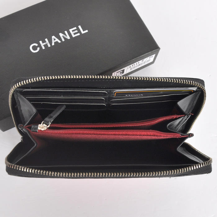 Boy Chanel A360 Red Matelasse Zip Around Wallet