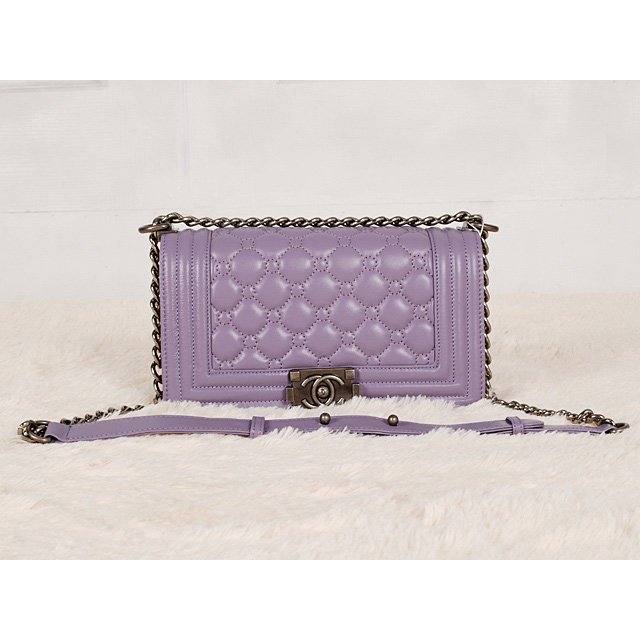 Boy Chanel Flap Bag in Lambskin Leather A66308 Lavender