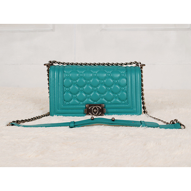 Boy Chanel Flap Bag in Lambskin Leather A66308 Light Green