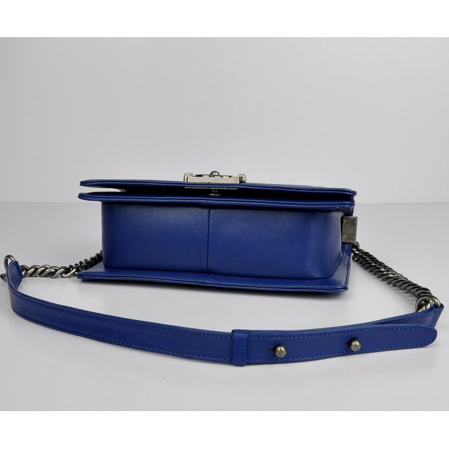 Boy Chanel Flap Bag in Sheepskin Leather A66307 in Blue