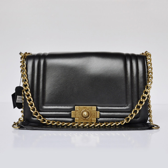 Boy Chanel Flap Shoulder Bag Calf Leather A69010 Black