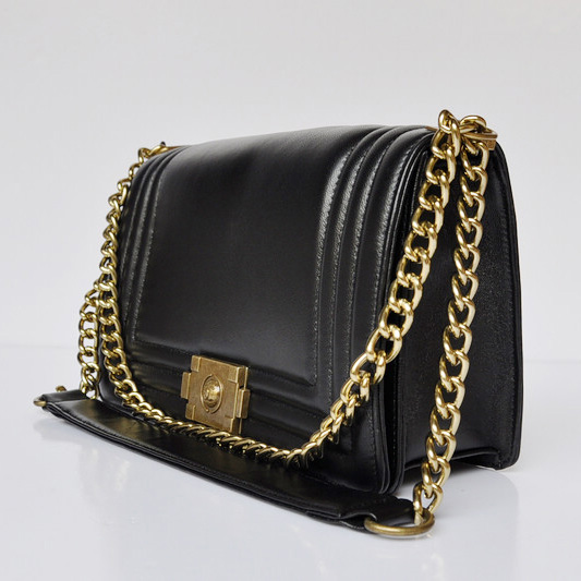 Boy Chanel Flap Shoulder Bag Calf Leather A69010 Black