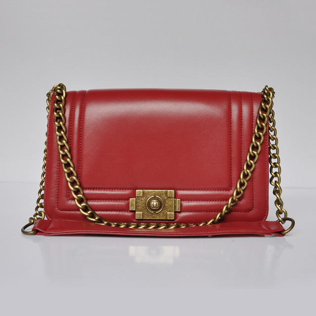 Boy Chanel Flap Shoulder Bag Calf Leather A69010 Red