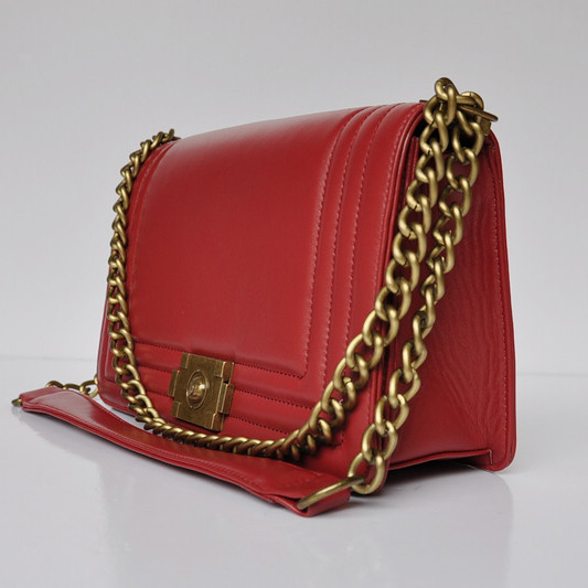 Boy Chanel Flap Shoulder Bag Calf Leather A69010 Red