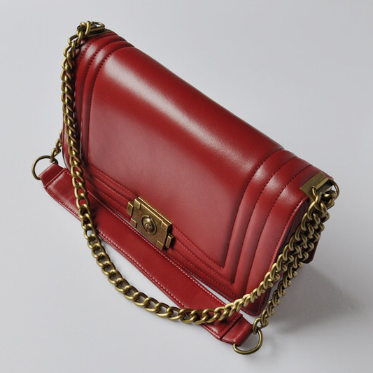 Boy Chanel Flap Shoulder Bag Calf Leather A69010 Red