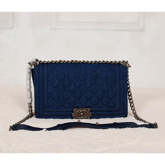 Boy Chanel Flap Shoulder Bag Denim A67072 Dark Blue