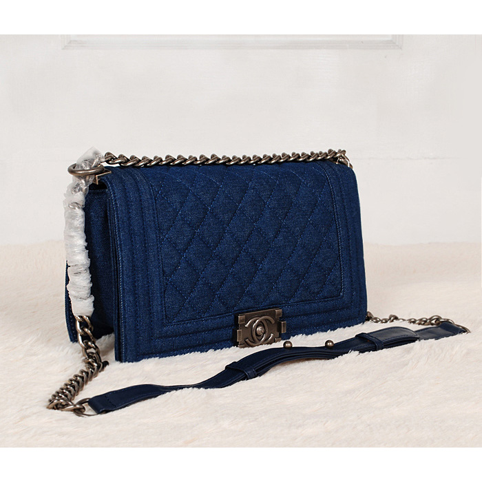 Boy Chanel Flap Shoulder Bag Denim A67072 Dark Blue