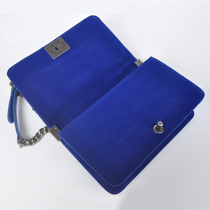 Boy Chanel Flap Shoulder Bag Nubuck & Denim A67064 RoyalBlue