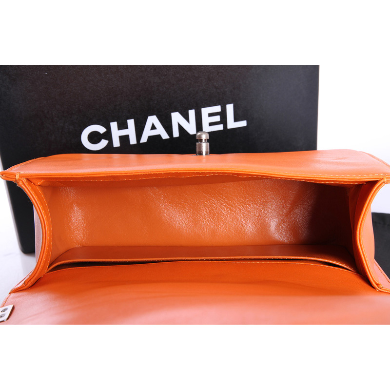 Boy Chanel Flap Shoulder Bag Original Pearl Leather A37003 Orange