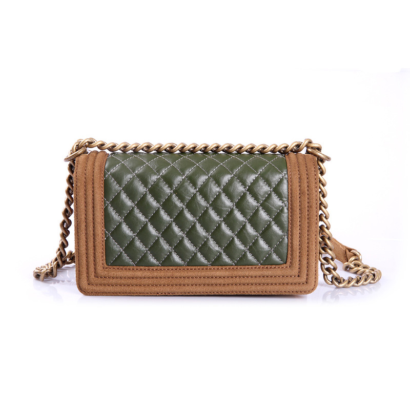 Boy Chanel Flap Shoulder Bag Suede Original Leather A30172 Green