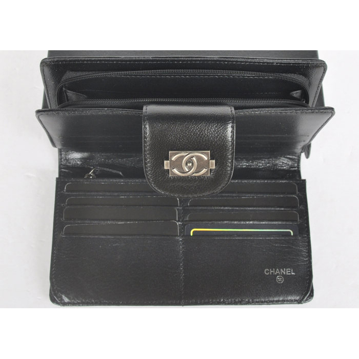 Boy Chanel Matelasse Continental Wallet A082 Black