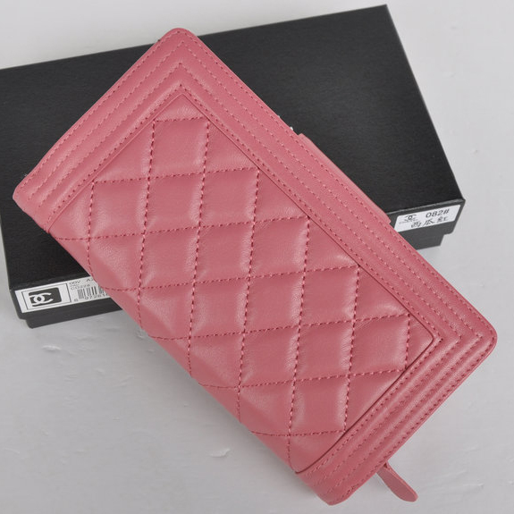 Boy Chanel Matelasse Continental Wallet A082 Pink