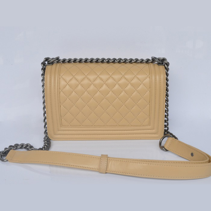 Boy Chanel Small Flap Shoulder Bag Sheepskin Leather A67086 Apricot