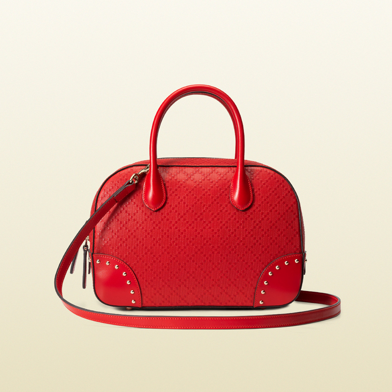 Bright diamante leather top handle bag