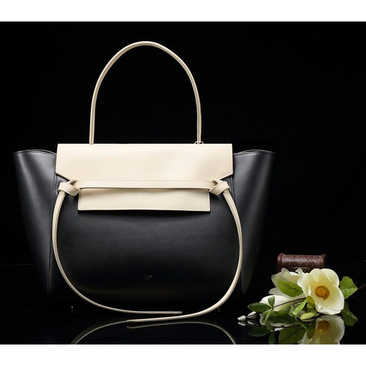 Celine Belt Bag Smooth Calfskin Leather C3345 Black&OffWhite