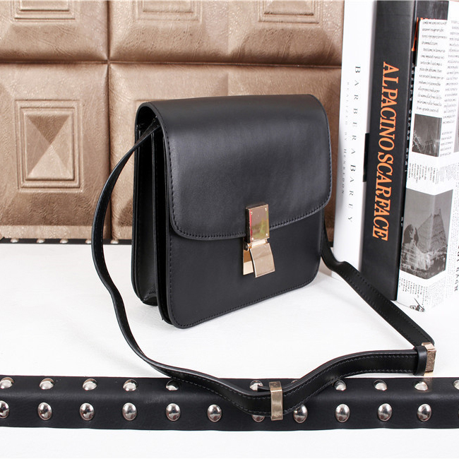 Celine Classic Box Small Flap Bag Lambskin Leather C3118 Black