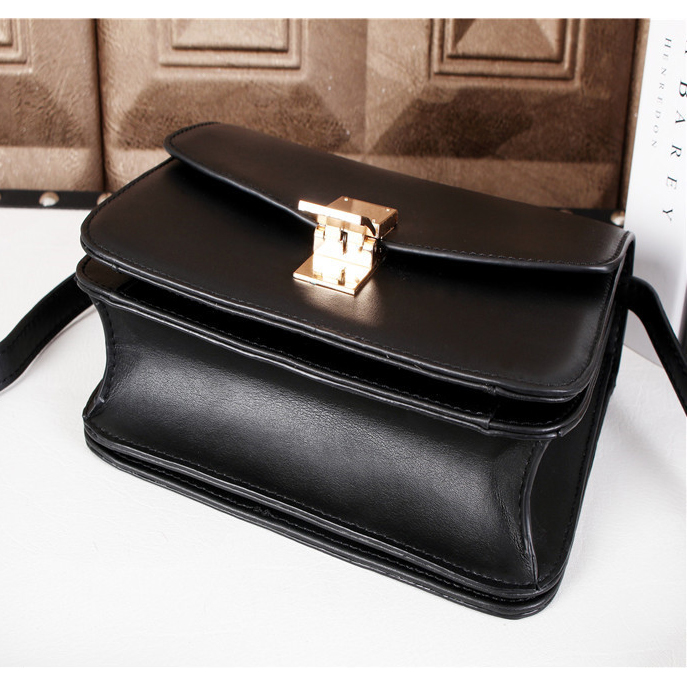 Celine Classic Box Small Flap Bag Lambskin Leather C3118 Black