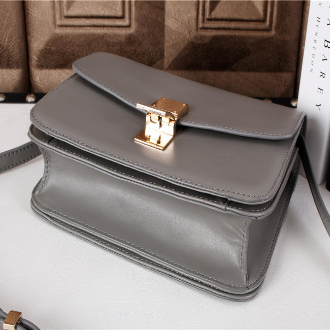 Celine Classic Box Small Flap Bag Lambskin Leather C3118 Grey