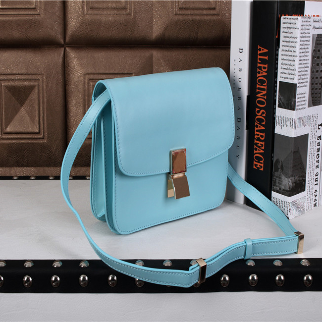 Celine Classic Box Small Flap Bag Lambskin Leather C3118 Light Blue