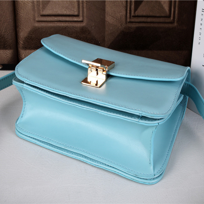 Celine Classic Box Small Flap Bag Lambskin Leather C3118 Light Blue