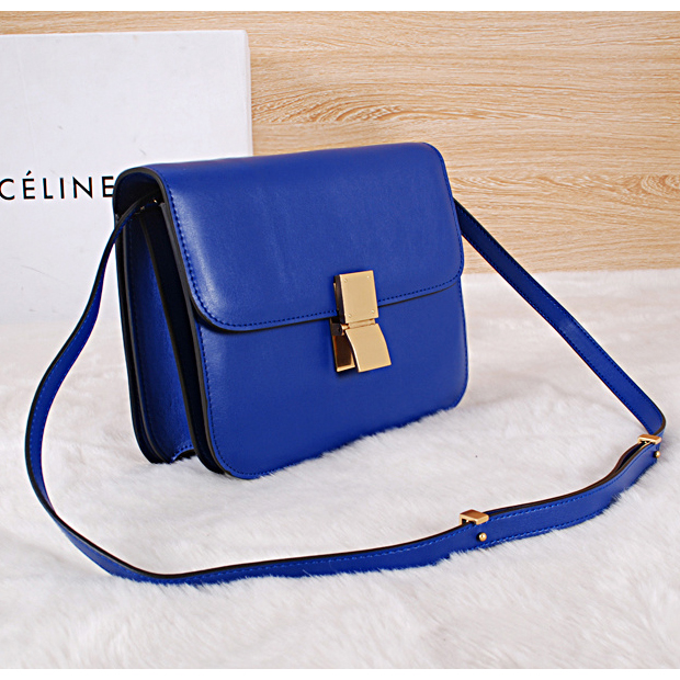 Celine Classic Box Small Flap Bag Original Calfskin C88007 Blue