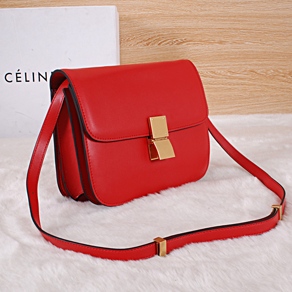 Celine Classic Box Small Flap Bag Original Calfskin C88007 Red